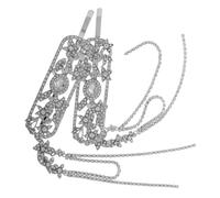 2pcs Crystal Bridal Hair Clips Silver Iron Chinese Ethnic Style | Tassel Detailing, Shimmering Rhinestone Accents, for Bridesmaids and Brides-to-be at Engagement Parties