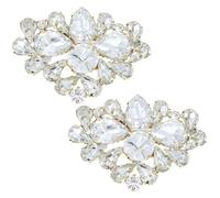 2pcs Crystal Bridal Shoe Clips for Brides Wedding High Heels Decoration Accessories in Golden Colour Stylish Shoe Charms for Daily Accessory and Dance Parties