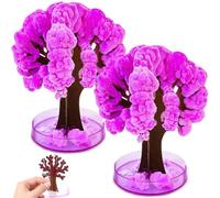 2Pcs Crystal Growing Tree with 3 Potions Mini Paper Crystal Growing Kit for Kids Creative Educational DIY Science Kit for Desk Bookshelf Home Classroom Decor