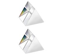 2PCS Crystal Optical Glass Triangular Prism, 25 * 25mm Prism Rainbow Spectrum Experiments Glass, K9 Crystal Triangle Prism, Clear Lens For Light Spectrum Physics, Rainbow Effect Photo