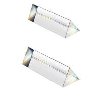 2PCS Crystal Optical Glass Triangular Prism, 25 * 80/100mm Prism Rainbow Spectrum Experiments Glass, K9 Crystal Triangle Prism, Clear Lens For Light Spectrum Physics, Rainbow Effect Photo