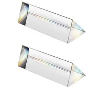 2PCS Crystal Optical Glass Triangular Prism, 25 * 80mm Prism Rainbow Spectrum Experiments Glass, K9 Crystal Triangle Prism, Clear Lens For Light Spectrum Physics, Rainbow Effect Photo