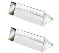 2PCS Crystal Optical Glass Triangular Prism, 30 * 150mm Prism Rainbow Spectrum Experiments Glass, K9 Crystal Triangle Prism, Clear Lens For Light Spectrum Physics, Rainbow Effect Photo
