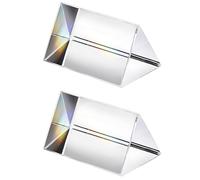 2PCS Crystal Optical Glass Triangular Prism, 30 * 50mm Prism Rainbow Spectrum Experiments Glass, K9 Crystal Triangle Prism, Clear Lens For Light Spectrum Physics, Rainbow Effect Photo