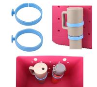 2pcs Cup Holder for Bogg Bag Compatible with Stanley 30oz 40oz Water Bottle, Drink Holder Plastic Insert for Bogg Bag & Simply Southern Beach Totes Accessories (blue)