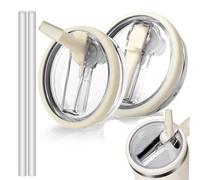 2Pcs Cup Lid Replacement with Straws for Stanley Cup 40oz, Leakproof Lid for Stanley Cups Accessories, Lids with Straw for Stan Ley Tumbler, Cover for Stanly Flip Straw Tumbler