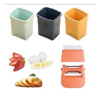 2pcs Cup Slicer, Fruit Slicer Handheld Stainless Steel Egg Strawberry Slicer Cup Premium Cup Cutter Quickly Making Vegetable Fruit Salad Banana Slicer for Craft Fruit Tool fruit slicer fruit cup slice