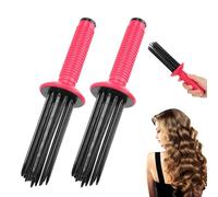 2pcs Curling Comb,Curling Roll Comb,Curl Comb,Curl Defining Comb,Curling Comb For Curly Hair,Brush Roller Tool Portable,Anti-Slip Professional Round Hair Brush For Home Personal Use Travel