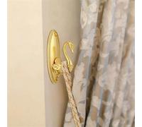2PCS Curtain Hooks Zinc Alloy with Swan Shape for Wall Hanging Rack Support for Curtains Hats Clothes Home Accessories (Gold)