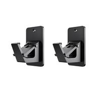2pcs Curtain Pole Brackets, No-Drill Curtain Rod Holder Self-Adhesive Stick on Nail-Free Adjustable Rod Hooks for Bathroom, Bedroom, Kitchen and Living Room, Black