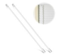 2PCS Curtain Pull Rods Plastic Blind Wand Transparent Curtain Draw Rods with Hook and Grip Replacement Stick Clear Blind Opener 12In Length Drapery Wand Curtain Pull Rod for Blinds Opener Accessory