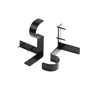 2PCS Curtain Rod Brackets Hanging Curtain Rod Pole Holder Bracket Tap Window Frame No Drill (Black)