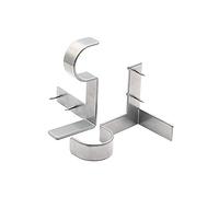 2PCS Curtain Rod Brackets Hanging Curtain Rod Pole Holder Bracket Tap Window Frame No Drill (Silver)