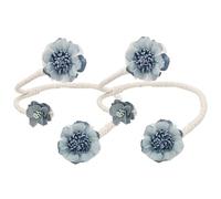 2PCS Curtain Tie Backs 18 Inch Flexible Flower Curtain Holdbacks No Drill Twisted Cord Pull Backs for Drapes Decorative Accessories