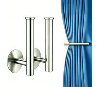 2Pcs Curtain Tie Backs Hook Stick On Silver Self Adhesive Curtain Holdbacks