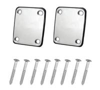 2PCS Curved Bottom Jack Plate, 68 * 55mm Metal Curved Bottom Jack Plate, Output Jack Plate Curved Base Bottom Input Jack Plate For Electric Guitar Parts Accessories (Silver)