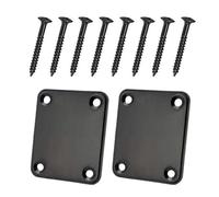 2PCS Curved Bottom Jack Plate, 68 * 55mm Metal Curved Bottom Jack Plate, Output Jack Plate Curved Base Bottom Input Jack Plate For Electric Guitar Parts Accessories (Black)