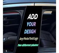 2Pcs Custom Personalization b Pillar Stickers Vinyl Car Stickers, Add Your Favorite Photo Text, Waterproof Sun Protection Scratch-Resistant, Durable Car Accessories (Two pincure)