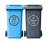 2Pcs Custom Wheelie Bin Stickers-Waterproof Outdoor Trash Can Bin Decals | Personalized bin stickers - Waterproof bin labels for Bins with Custom House Numbers and Street Address Decals