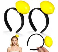 2pcs Cute 3d Fruit Headband Yellow Polyester Plastic for Parties | Lifelike Novelty Style, Comfortable Wear, Won T Pull Hair or Damage Roots, Birthdays and Events