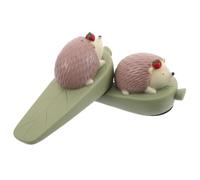 2pcs Cute Animal Door Stopper PVC Hedgehog Decorative Door Stop | Portable Wedge for Indoor Bedrooms, Wall Protector, Playful Novelty Style, Extra Safety for Homes