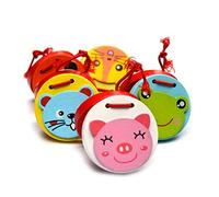 2Pcs cute animal pattern castanets early education wooden finger castanets - random colors Stylish and Popular Nice and Practical