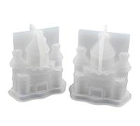 2Pcs Cute Castle Epoxy Mold Women Girls DIY Resin Casting 3D Castle Silicone Mold, 7.8 x 6.5 x 3.8cm