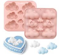 2PCS Cute Cloud Silicone Mold,3D Cloud Mold Baking Tool,for DIY Chocolate Cake Soap Dessert, Cute Handmade Chocolate Molds for Gift (Pink)