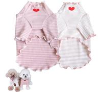 2Pcs Cute Dog Shirt Breathable Stretchy Puppies Tshirt for Small Medium Dogs Sphynx Cats Kitten Frenchie Dachshund (S (5.5-7.7 lbs))