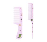 2pcs Cute Hair Combs Set for Women, Fine Tooth Comb & Rat Tail Styling Comb Mini Plastic Hairbrush for Women All Hair Types (Crocodile)