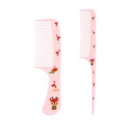 2pcs Cute Hair Combs Set for Women, Fine Tooth Comb & Rat Tail Styling Comb Mini Plastic Hairbrush for Women All Hair Types (Deer)