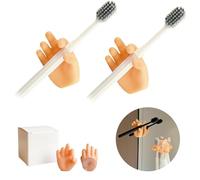 2PCS Cute Hanging Toothbrush Holder, Wall Hanging Utility Suction Hooks, Multi-Function Bathroom Kitchen Decor, Cool Fun Gag Gift Shower Holder for Bathroom Kitchen Living Room (OK Hands)