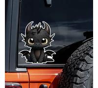 2pcs Cute Little Black Dragon Car Decals, 4.33''x5.12'', Bumper Window Animal Stickers, Car Accessories, Waterproof Vinyl Material | CZ117