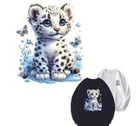 2PCS Cute Little Tiger Butterfly Iron On Transfers for T-Shirts Rub on Transfers Stickers Vinyl Ready to Press Stickers Iron on Decals for T-Shirts Clothing Hoodie DIY Crafts