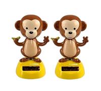 2Pcs Cute Monkey Solar Power Dancing Monkey Figure for Car Dashboard Desktop Decor for Adult Solar Power Kits Auto Parts