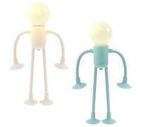 2PCS Cute Night Light Changeable Shape Funny Sportsman Night Light Desk Lamp with Suction Cup Practical Table Night Light Bulb Person Interesting DIY Shape Night Lights for Bedroom(Blue+Pink)