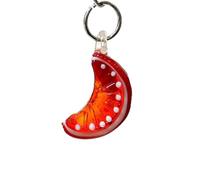 2PCS Cute Orange Slice & Lemon Glass Pendants, Mini Fruit Charms for DIY Jewelry Making and Holiday Craft Supplies
