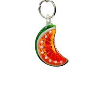 2PCS Cute Orange Slice & Lemon Glass Pendants, Mini Fruit Charms for DIY Jewelry Making and Holiday Craft Supplies