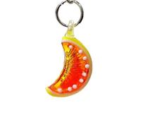 2PCS Cute Orange Slice & Lemon Glass Pendants, Mini Fruit Charms for DIY Jewelry Making and Holiday Craft Supplies