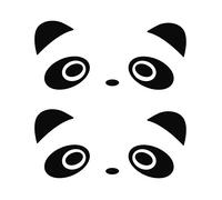 2PCS Cute Panda Doorknob Cartoon Novelty Vinyl Stickers for Car Personality Sculpture Pair Sticker Rearview Mirror Doorhandle Decals Gift