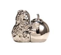 2PCS Cute Persimmon & Peanut Bookends, Modern Ceramic Non-Skid Decorative Bookends for Home & Office Decor, Unique Ornament Bookends for Bookshelves & Desk Organization