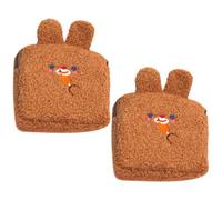 2pcs Cute Plush Coin Purse with Zipper for Women and Office | Safe Discreet Storage for Sanitary Pads and Id Cards, Cartoon Style for Errands, Birthdays and Christmas