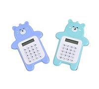 2Pcs Cute Pocket Calculator 8-Digit Basic Calculator Bear Style for Student School Supply, Bear Style