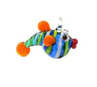 2PCS Cute Puffer Fish Glass Pendant, Ocean Animal Charms for DIY Jewelry Making and Themed Craft Supplies (3.2cm)