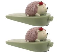2pcs Cute PVC Animal Door Stop Hedgehog Design for Indoor Use | Portable Decorative Wedge, Wall Protector and Air Circulation Aid, Charming Novelty