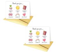 2PCS Cute Teacher Thank You Card, Thank You for Helping Me Grow - Appreciation Gift for Women & Men Teachers | Perfect End of Term Card