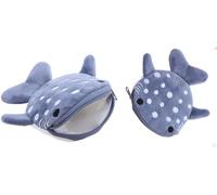 2Pcs Cute Whale Shark Coin Purse, Shark Wallet Novelty Purse Aesthetic Kawaii Accessories With Zipper Funny Small Plush Girls Wallet Women's Coin Purses and Pouches, Men's Fashion, grey, Coin Purses &
