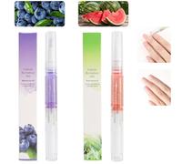 2PCS Cuticle Oil Pens for Nail Care,Cuticle Revitalizer Oil Pen with Soft Brush,Cuticle Oil to Prevent Nail Cracking and Dry (Blueberry & Watermelon Flavor)