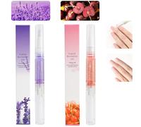 2PCS Cuticle Oil Pens for Nail Care,Cuticle Revitalizer Oil Pen with Soft Brush,Cuticle Oil to Prevent Nail Cracking and Dry (Cherry & Lavender Flavor)