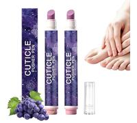 2Pcs Cuticle Pusher Oil Pen, 4-in-1 Nail Ceramic Cuticle Remover Pens with Micro-Dosing Oil, Portable Nail Oil Pen for Dry Nails Hydrates Cuticles, Fingernail Toenail Moisturize Strengthen Brighten